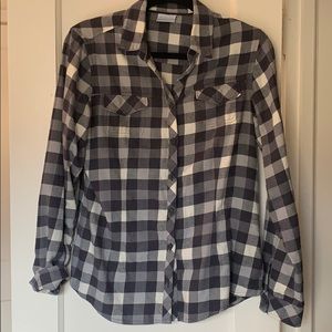 Columbia Grey Plaid Button Up